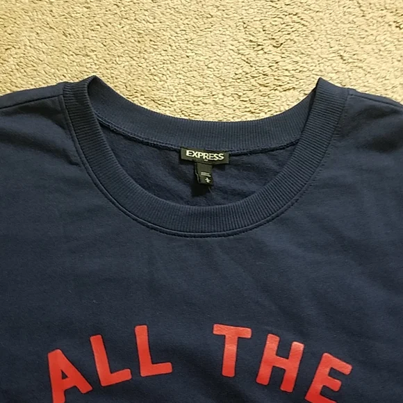 Express blue All the Vibes graphic sweatsh… - Picture 3 of 8